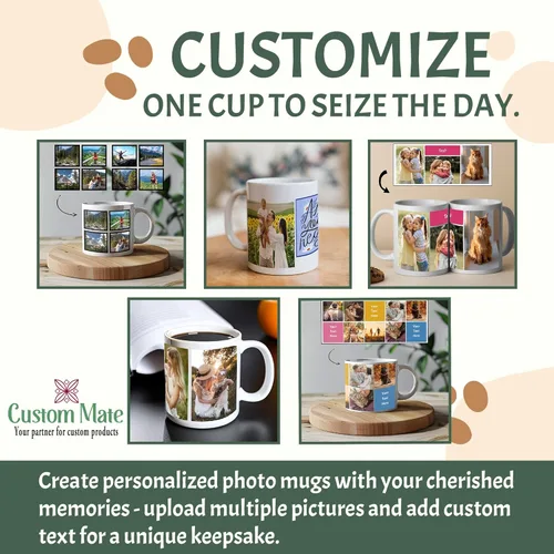 Miniatura 3 de Taza de cerámica personalizada con fotos, taza de café personalizada, personalizable con imágenes, texto, fotos, logotipos - Taza de café