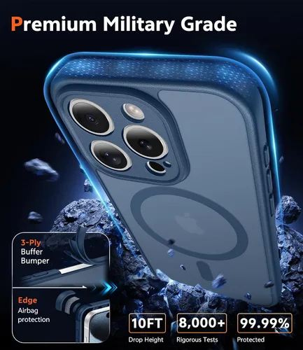 Miniatura 1151 de FNTCASE Funda para iPhone 13 Pro-Max: Fundas magnéticas transparentes compatibles con Magsafe Slim anti amarillamiento protección contra caídas