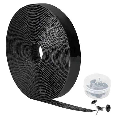 yotache Accesorios magnéticos para puerta, cinta autoadhesiva de 3/4 pulgadas y pasadores para instalación de mosquiteros de puerta, nailon, color