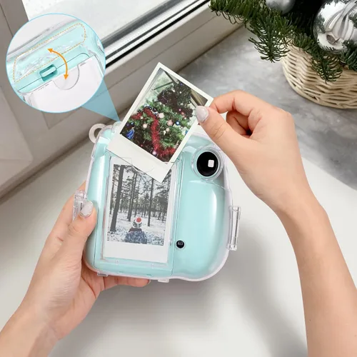 Miniatura 5 de Fintie Funda protectora transparente para cámara Fujifilm Instax Mini 7+ de película instantánea - Carcasa rígida de cristal con correa de hombro