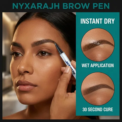 Miniatura 3 de Bolígrafo de cejas 2 en 1, delineador de cejas de precisión de doble punta con puntas finas, impermeable, 5 colores naturales, herramienta