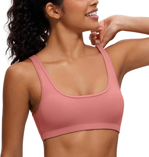 Miniatura 37 de CRZ YOGA Butterluxe - Mini brasier para mujer, cuello redondo, de bajo impacto, inalámbrico, deportivo, yoga, acolchado, para entrenamiento