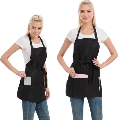 Miniatura 11 de Delantales ajustables impermeables con 3 bolsillos para hombres y mujeres, delantal de servidor para cocina, cocina al aire libre, jardinería