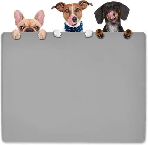 KVK Tapete de Comida para Mascotas Tapete de Alimentación para Mascotas Mantel Individual de Silicona para Cuenco de Comida y Agua de Perros y Gatos