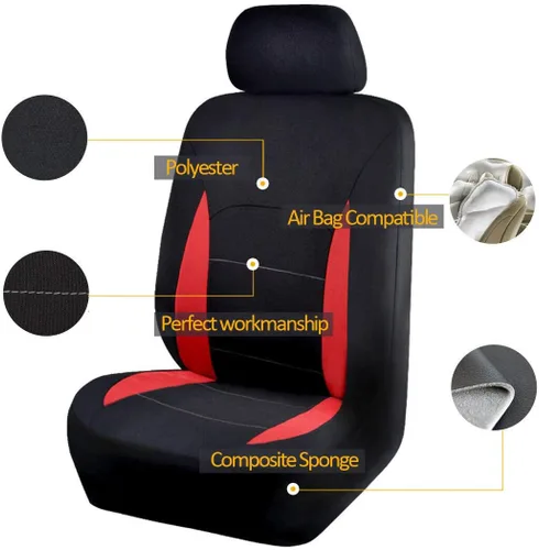 Miniatura 8 de Flying Banner Fundas de Asientos de Automóvil Juego Completo Asientos Delanteros y Banco Trasero Protectores de Asientos de Automóvil de Poliéster