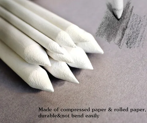 Miniatura 3 de N NOROCME 12 piezas de difuminos y tortillones mezcladores de arte en papel con sacapuntas de papel de lija y puntero para estudiante artista