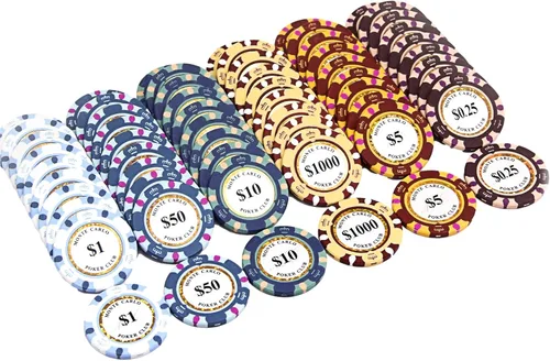 Miniatura 6 de 1000pcs 0.49 oz Monte Carlo Poker Club Poker Chips Set con construcción personalizada (1000 fichas de acrílico caso)