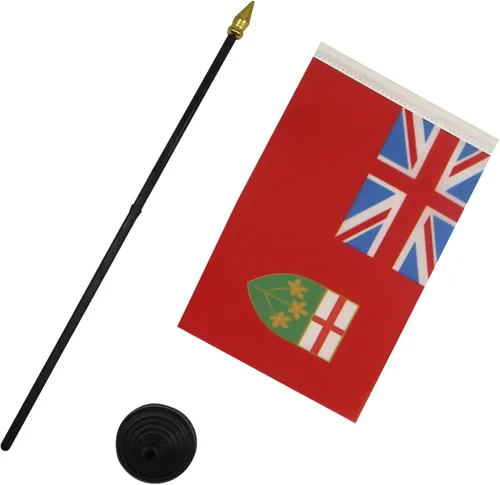 Miniatura 3 de AZ FLAG Bandera de mesa Ontario de 4 x 6 pulgadas, bandera de escritorio de Canadá - Región Canadiense de Ontario 5.9 x 3.9 in - Tapa de lanza