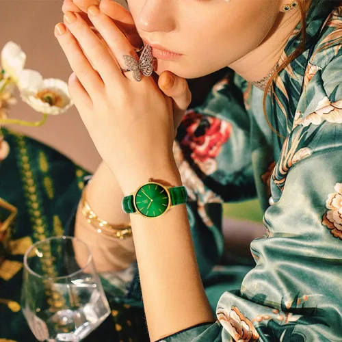 Miniatura 7 de SHENGKE Simplicity - Reloj creativo de cuero genuino para mujer elegante reloj de pulsera para mujer