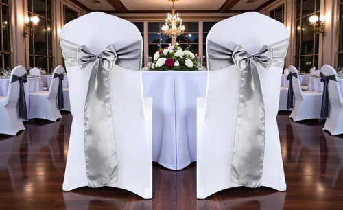 Miniatura 231 de mds - Lote de 10 lazos de satén para sillas de boda y eventos, para decoración de fiestas, 30 colores, Satin, 10 Verde oliva