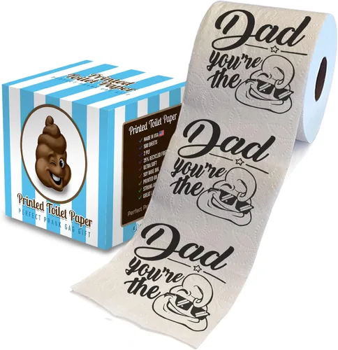Miniatura 19 de Printed TP Rollo de papel higiénico con estampado de dibujos animados para el Día del Padre, divertido regalo de broma, regalos lindos para papá