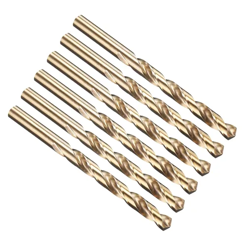 Miniatura 186 de PATIKIL Broca Jobber de 0.039 in, vástago recto M35 cobalto 5% acero de alta velocidad 135° acabado dorado para metal duro de acero inoxidable - 2
