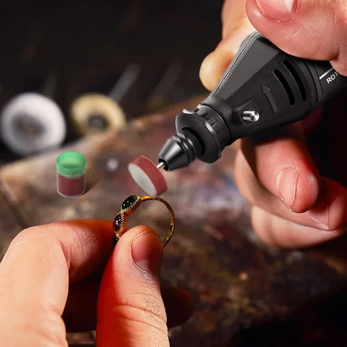 Miniatura 7 de GOXAWEE Kit de herramientas rotativas con portabrocas sin llave MultiPro y eje flexible, 140 piezas, accesorios de velocidad variable, juego de Negro