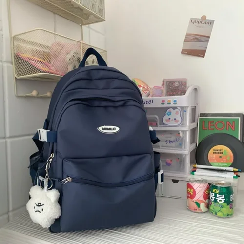 Miniatura 6 de VTTDB Mochila Kawaii con Bonitos Accesorios Mochila Diaria Estética Casual Bolsa Simple para Laptop Mochila de Viaje Impermeable para Mujeres, Azul