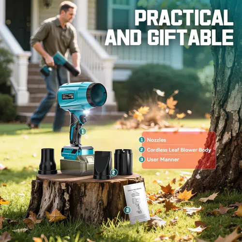 Miniatura 8 de Soplador de hojas de 800,000 RPM compatible con Makita18V: soplador de polvo inalámbrico Ecarke Turbo Jet Soplador eléctrico de mano alimentado