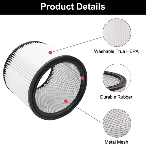 Miniatura 6 de Filtro de repuesto para aspiradora Shop Vac 90304 90350 90333 903-04-00 9030400 de 5 galones y filtro grande para húmedo y seco