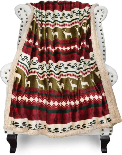 Miniatura 10 de Catalonia - Manta de elfo de Navidad Sherpa, cobijas temáticas de Navidad, manta de sofá de felpa mullida, súper suave, cómoda, acogedora, Elfo