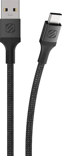 SCOSCHE CAB1-SP STRIKELINE - Cable trenzado USB a tipo C de carga y sincronización de 1 pie, color negro
