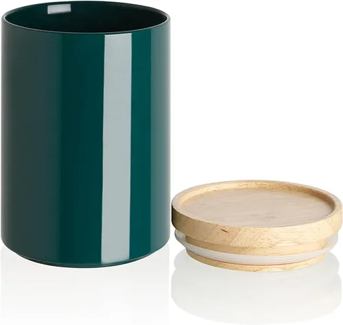 Miniatura 33 de Sweejar Kitchen Canisters - Tarro de cerámica para almacenamiento de alimentos, recipientes apilables con sello hermético y tapa de madera