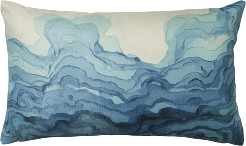 Miniatura 24 de Fab Habitat Almohadas para interiores y exteriores hechas de hilo de poliéster reciclado, resistente a las manchas, lavable a máquina, inserto Ondas