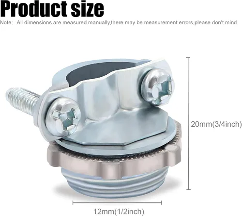 Miniatura 6 de 12 unids 1/2 pulgada tipo abrazadera conectores de cable para conducto metálico proteger cables plata-zinc