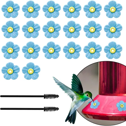Miniatura 14 de 20 piezas de repuesto para comedero de colibríes con cepillo de limpieza, piezas de repuesto para alimentador de flores (morado)
