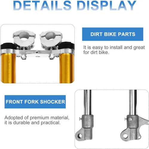 Miniatura 8 de VICASKY Horquillas para bicicleta Pit Bike Mini Bike Front Suspensión Delantera Motocicleta Shock Gold Stock para piezas de repuesto de motocross