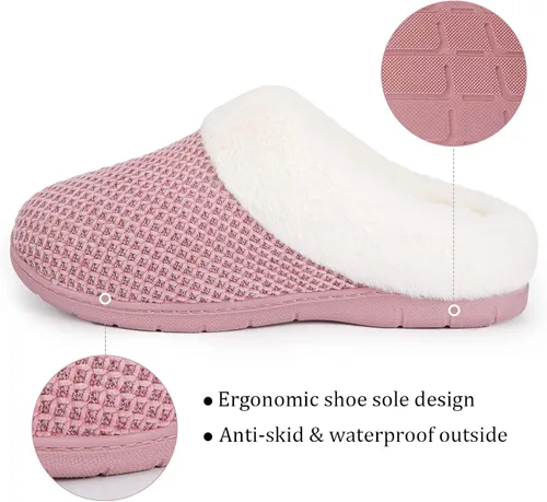 Miniatura 2 de EverFoams Pantuflas acogedoras de felpilla de espuma viscoelástica para dormitorio