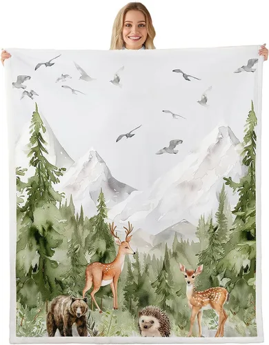 Miniatura 13 de Erosebridal - Mantas de bebé unisex para niños y niñas, mantas de guardería de animales de granja de minky 40x50, manta sherpa con diseño de tractor