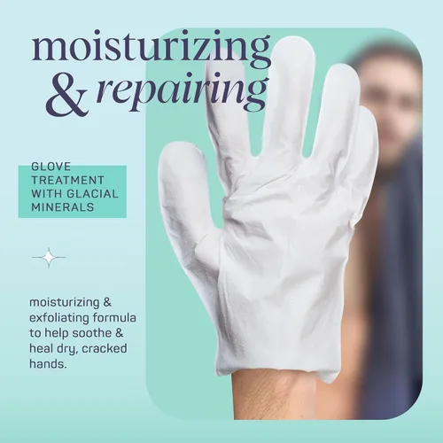 Miniatura 2 de SpaLife Bálsamo hidratante y reparador mineral glacial para hombres para la mano trabajadora (guantes de mano, paquete de 6)