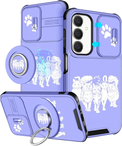 Miniatura 40 de Funermei Funda para teléfono Samsung Galaxy A15 5G - [2 en 1] Funda para teléfono de mujeres lindas chicas, diseño femenino de mariposa negra