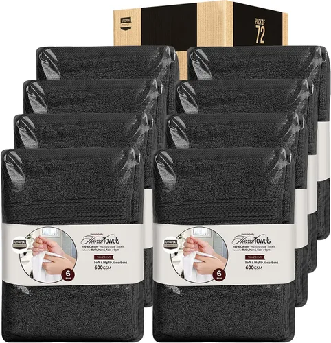 Miniatura 30 de Utopia Towels- Paquete de 6 toallas de mano prémium, 100% algodón hilado en anillo, ultrasuaves y altamente absorbentes, 18 oz/m2 (600 g/m2), 16 x