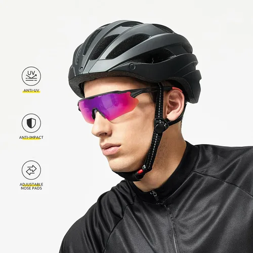Miniatura 2 de Gafas de ciclismo, lentes deportivos polarizados con marco irrompible TR90, anti-UV400