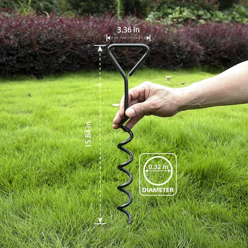 Miniatura 5 de Estacas para trampolín de acero galvanizado, fuerte y galvanizado, kit de anclaje de alto viento para trampolín, tiendas de campaña, anclajes