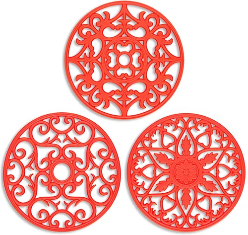 Miniatura 16 de ME.FAN - Salvamanteles de silicona multiusos para tallar – Juego de 3 alfombrillas resistentes al calor – Premium aislado flexible y duradero 3