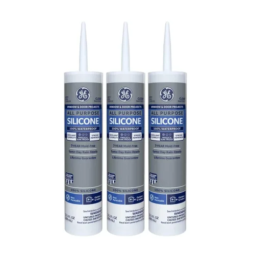 Miniatura 10 de GE Sellador de silicona multiusos, transparente, cartucho de 10 fl oz, 1 paquete - Sellador de silicona 100% impermeable, adhesión más fuerte