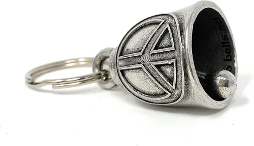 Miniatura 2 de Bravo Bells Campana con signo de paz, accesorio o llavero para la buena suerte en la carretera, plateado