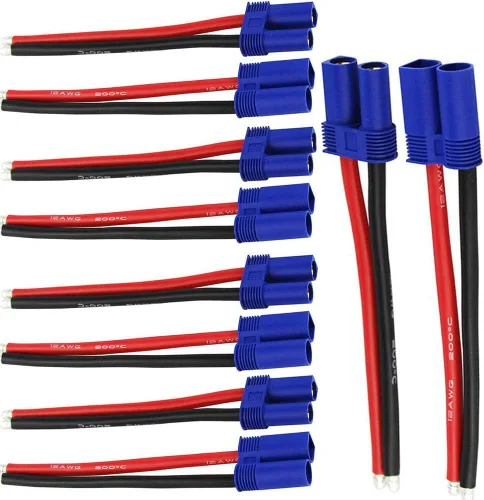 5 pares EC5 0.197 in macho hembra banana conector con 12awg alambre de silicona 3.9 in RC Hobby Lipo batería (paquete de 5)
