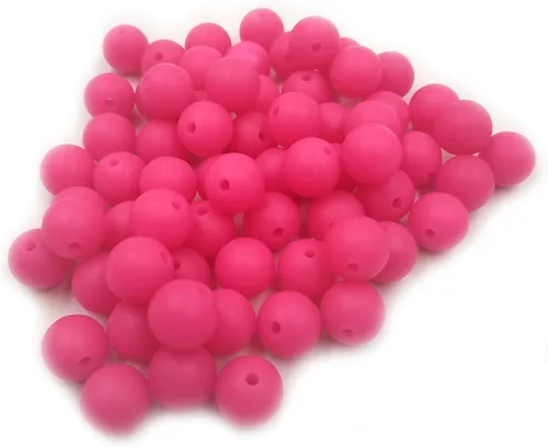 Miniatura 44 de Cuentas de perlas de silicona focales para bolígrafo, 100 cuentas redondas de silicona sueltas de 0.59 pulgadas a granel para llavero, mamá mujer