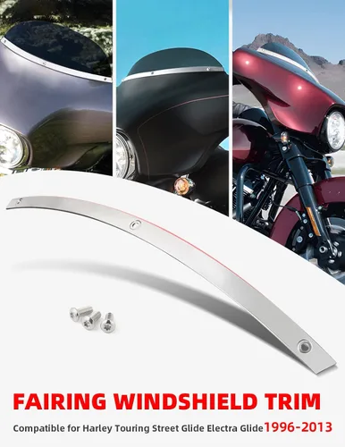 Miniatura 6 de Amazicha Moldura de parabrisas pulida cromada compatible con Harley Davidson Touring Street Glide Electra Glide Ultra Limited Tri Glide 1996-2013