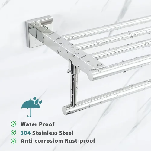 Miniatura 8 de Alise Toalleros para Baño Montados en la Pared, Toallero de Baño de 24 Pulgadas con Barra de Toalla, Toalleros Dobles para Baño, Portatollas de Baño