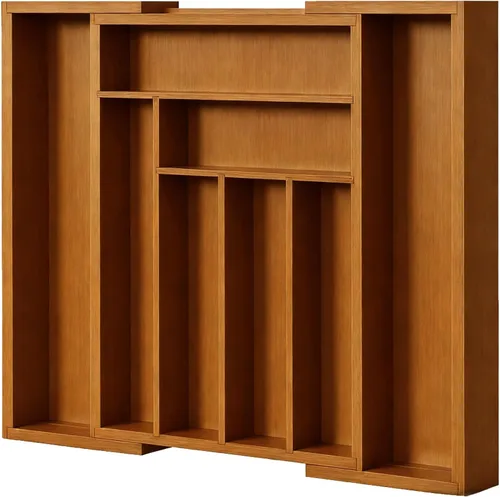 Miniatura 10 de Pipishell - Organizador de Cajones Extensible de Bambú para Soporte de Utensilios, Bandeja de Cubiertos Ajustable, Organizador de Divisores