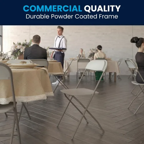 Miniatura 7 de Flash Furniture Hercules Series - Sillas plegables de plástico para fiestas y bodas, asientos apilables para eventos comerciales, juego de 10