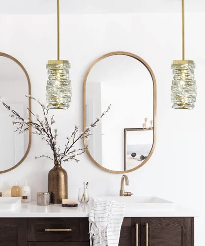 Miniatura 4 de Moderna lámpara colgante de cristal dorado iluminación colgante para isla de cocina LED varilla colgando mini luces colgantes baño, 8 W, 4000 K,