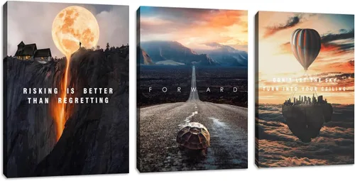 Miniatura 23 de Arte de pared motivacional para oficina, lienzo inspirador, arte de pared, póster de ajetreo, impresión de cita de empresario, pintura de pared, 3