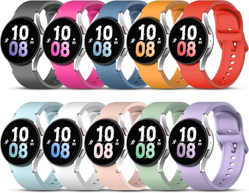 Paquete de 10 correas sin huecos compatibles con Samsung Galaxy Watch 7/FE/ 6/5/4 de 1.575 in y 1.732 in, Galaxy Watch 5 Pro de 1.772 pulgadas,