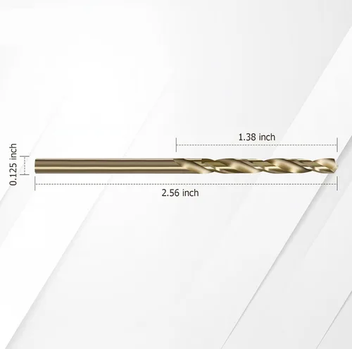 Miniatura 2 de Laicky - Brocas de cobalto M35 de 10 piezas, brocas HSS de 1/8 de pulgada, brocas de punto dividido de 135 grados para metal y madera, brocas