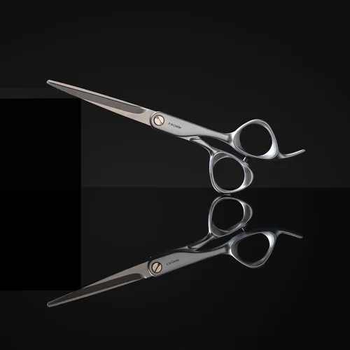Miniatura 4 de Fromm Tijeras de corte de cabello extra suaves de 6.25 pulgadas para cabello húmedo y seco en acero japonés plateado mate con hoja biselada