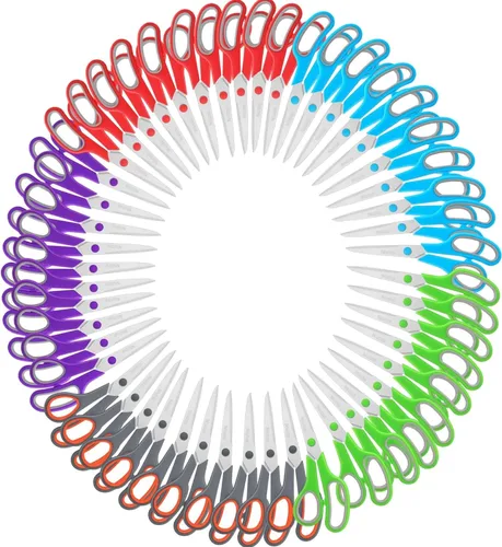 Niutop - Juego de 50 tijeras a granel, tijeras multiusos de tela para costura afilada de 8 pulgadas para oficina, hogar, escuela secundaria/media,