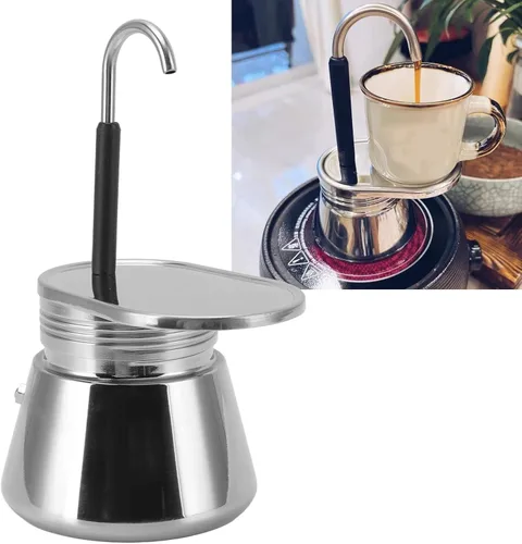 Miniatura 5 de GOWENIC Cafetera italiana de acero inoxidable, olla portátil de gran capacidad, 101 a 16.9 fl oz